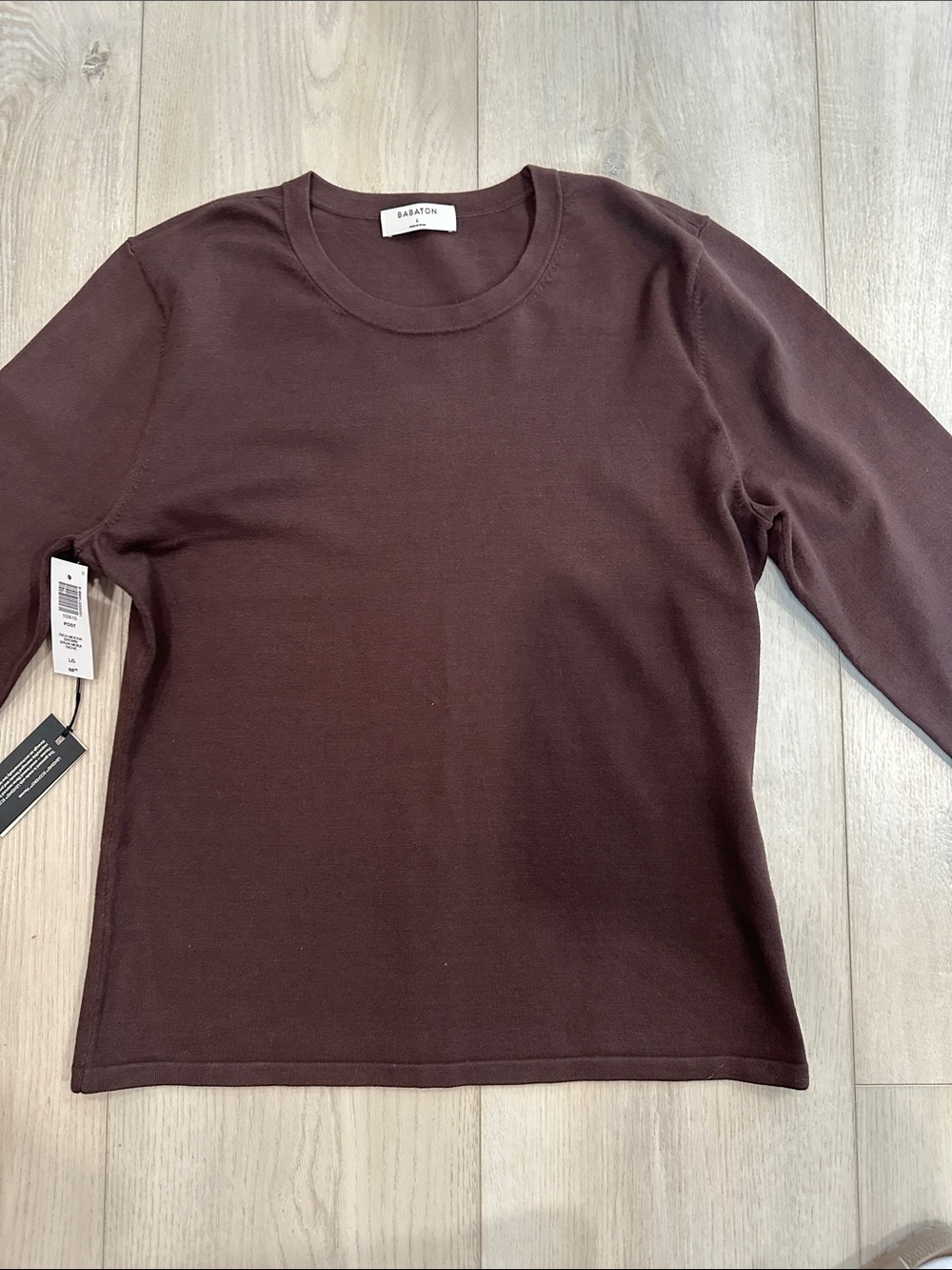 NWT Babaton Brown Knit Long Sleeve Top